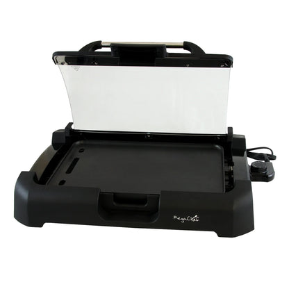 Reversible Indoor Grill and Griddle with Removable Glass Lid