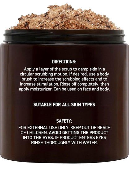 Dead Sea Salt and Arabica Coffee Body Scrub 10 Oz - Moisturizing and Exfoliating Body, Face, Hand, Foot Scrub - Fights Stretch Marks, Fine Lines, Wrinkles - Great Gifts for Women & Men