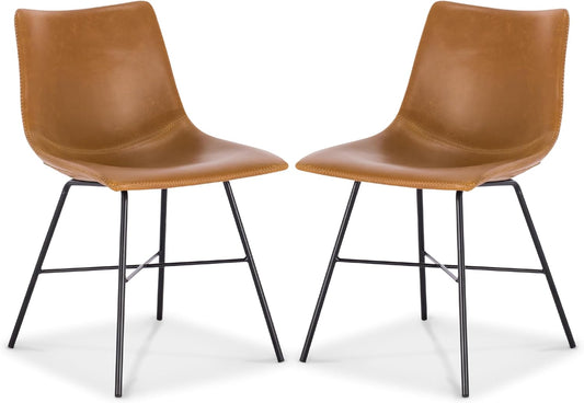 Counter Stool 24 Inches - Counter Height Bar Stools Set of 2 - Sturdy Kitchen Stools with Backs - Comfortable Bar Chair - Modern Countertop-High Chairs, Kitchen Island Barstools – Brown