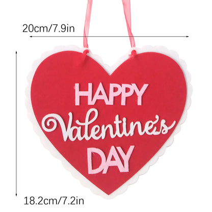 Ydojg Valentine'S Day Signs Love Heart Shape Hanging Decor Doorplate-Happy Sign Front Door Valentines Decorations for the Home