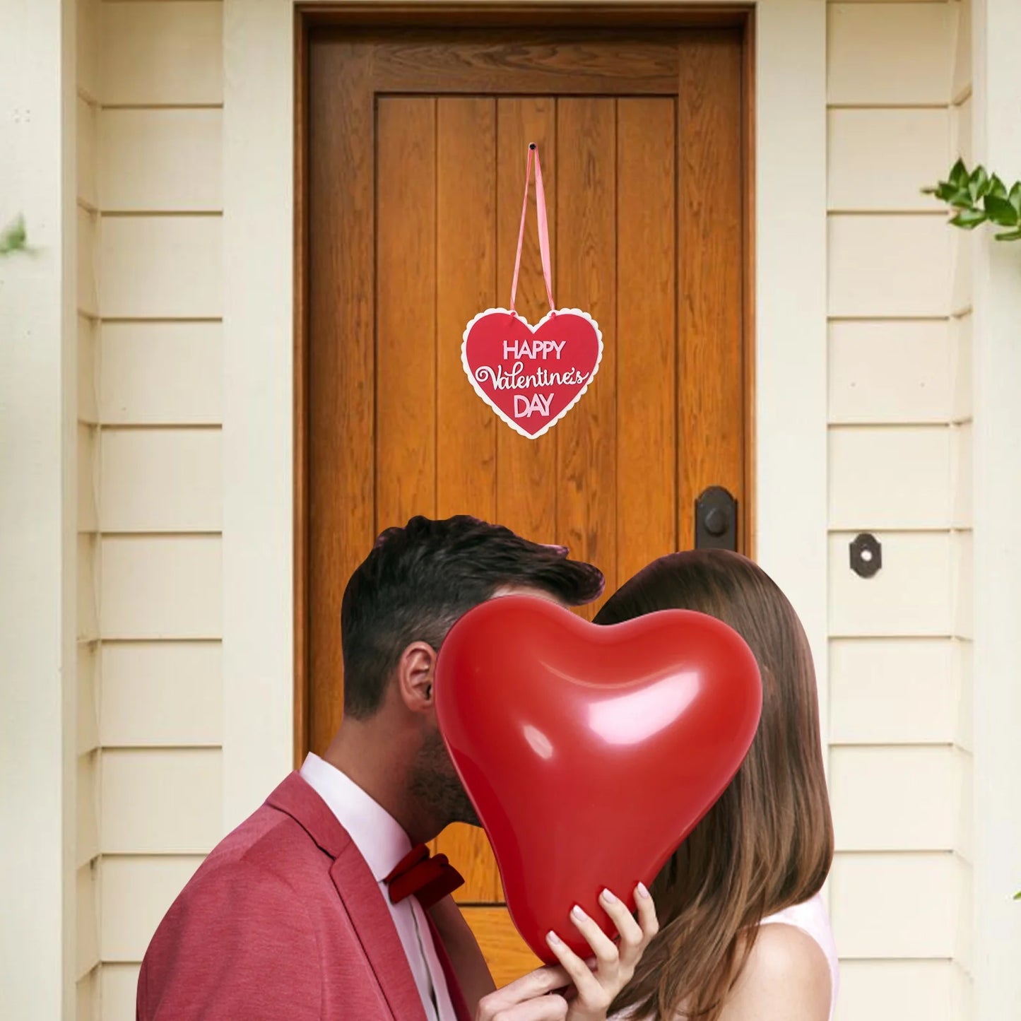Ydojg Valentine'S Day Signs Love Heart Shape Hanging Decor Doorplate-Happy Sign Front Door Valentines Decorations for the Home