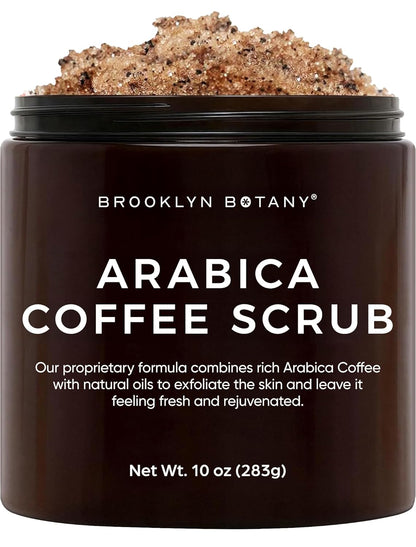 Dead Sea Salt and Arabica Coffee Body Scrub 10 Oz - Moisturizing and Exfoliating Body, Face, Hand, Foot Scrub - Fights Stretch Marks, Fine Lines, Wrinkles - Great Gifts for Women & Men