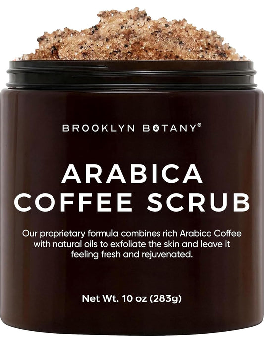 Dead Sea Salt and Arabica Coffee Body Scrub 10 Oz - Moisturizing and Exfoliating Body, Face, Hand, Foot Scrub - Fights Stretch Marks, Fine Lines, Wrinkles - Great Gifts for Women & Men