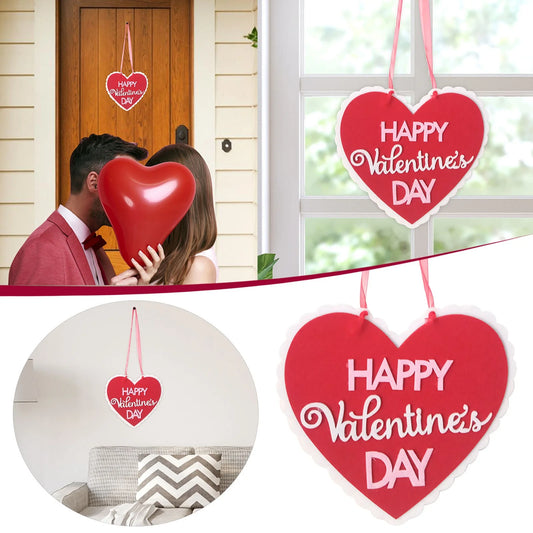 Ydojg Valentine'S Day Signs Love Heart Shape Hanging Decor Doorplate-Happy Sign Front Door Valentines Decorations for the Home