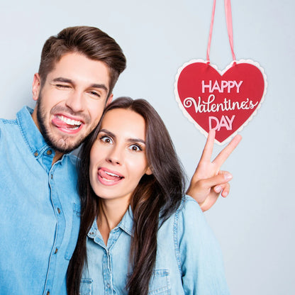 Ydojg Valentine'S Day Signs Love Heart Shape Hanging Decor Doorplate-Happy Sign Front Door Valentines Decorations for the Home